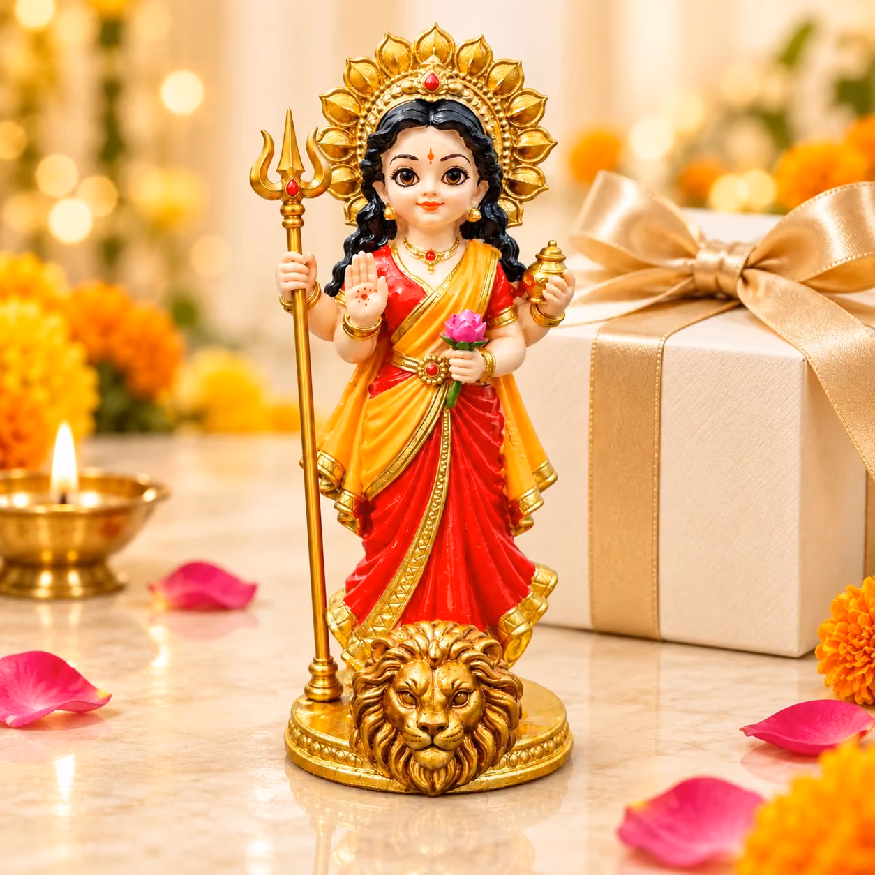 Bal Durga Mata Multicolour, 4 Inch image 5