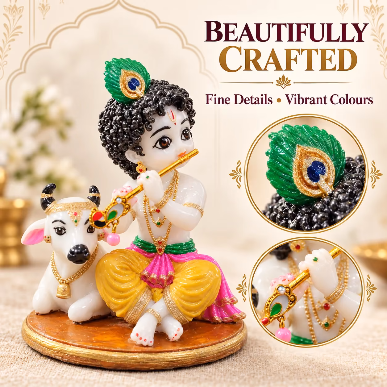 Bal Krishna with Cow image 4