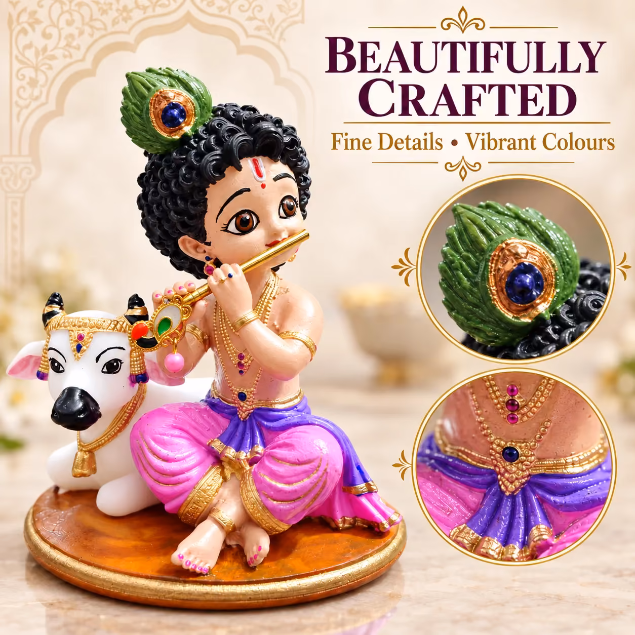 Bal Krishna with Cow image 5