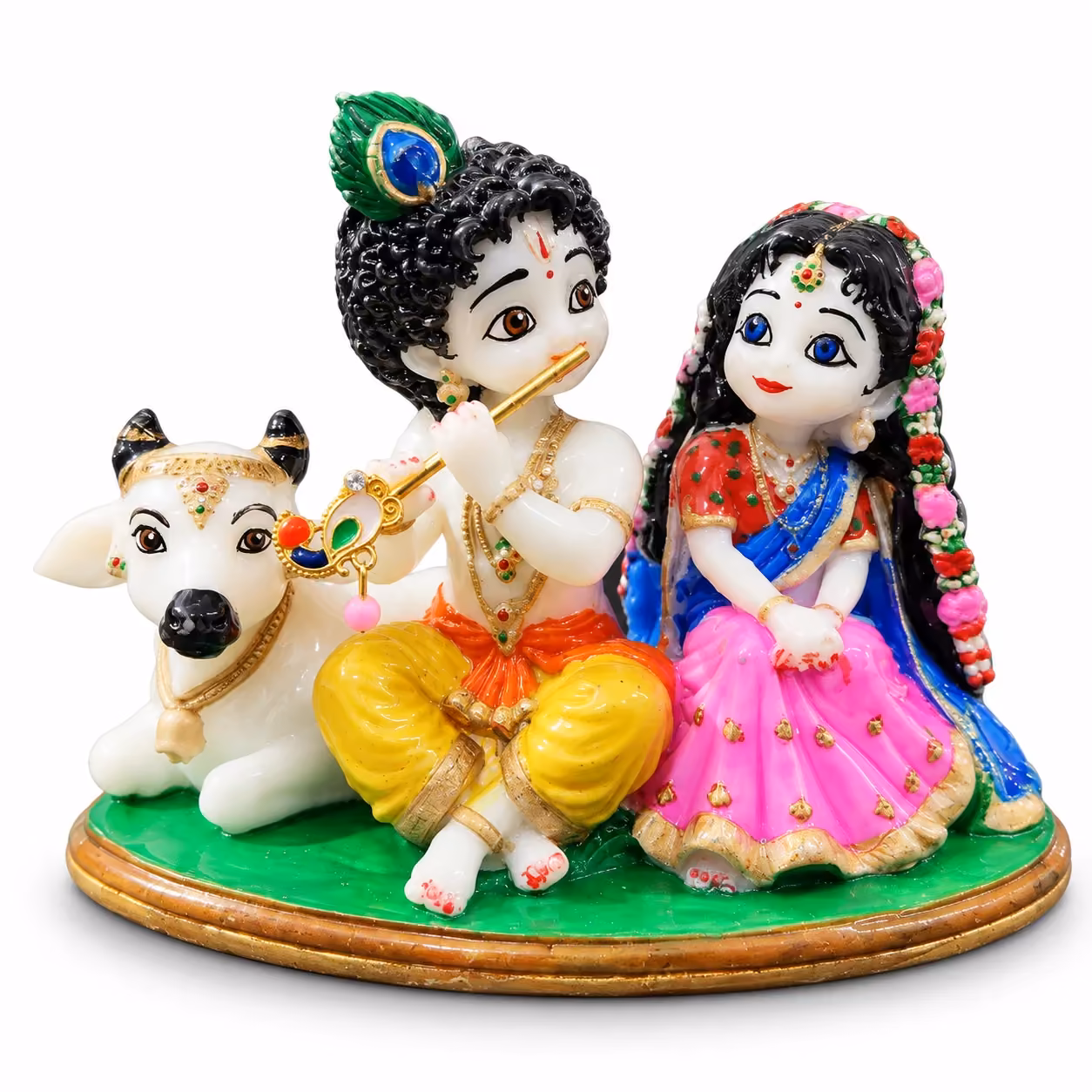 Radha Krishna with Cow image 1