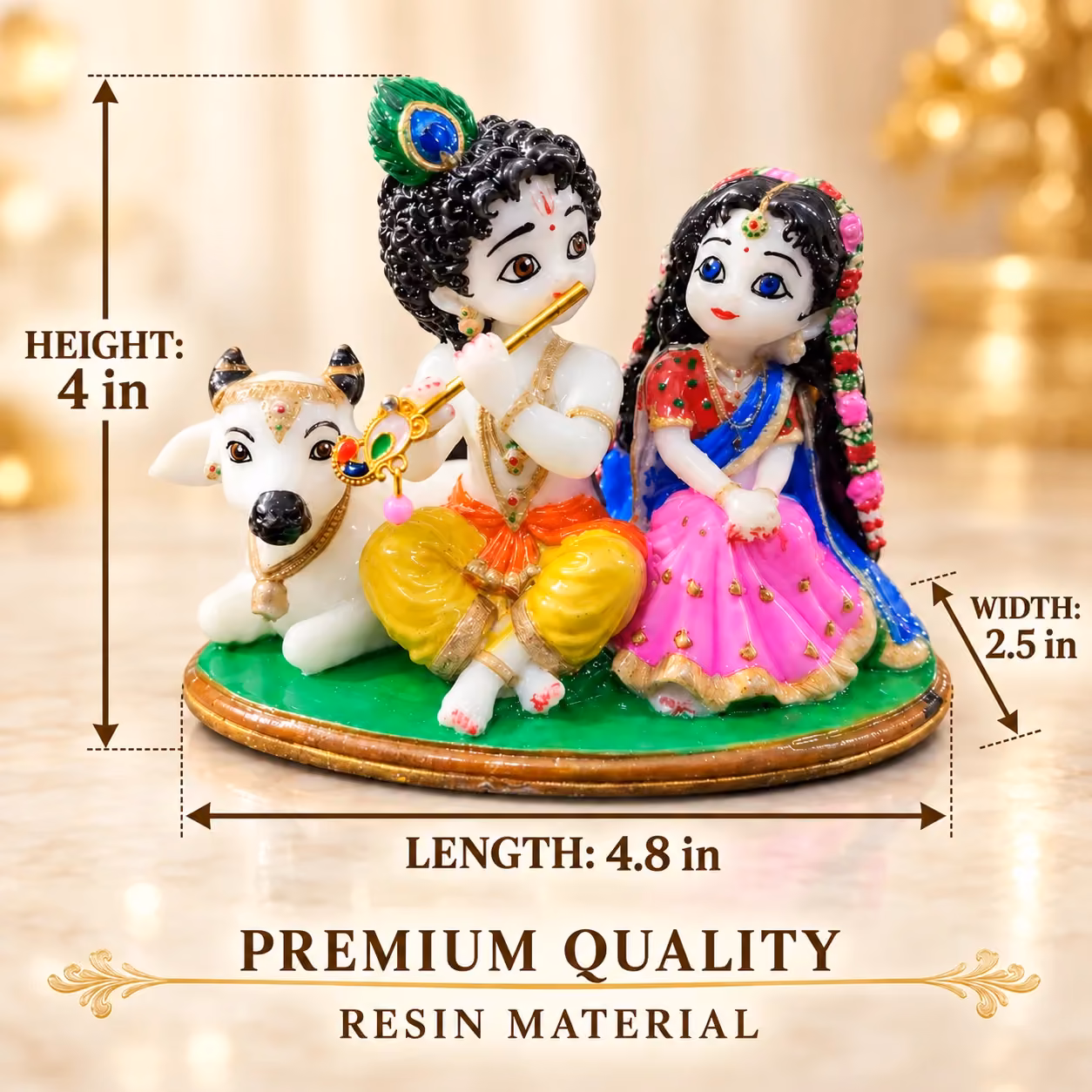 Radha Krishna with Cow image 4