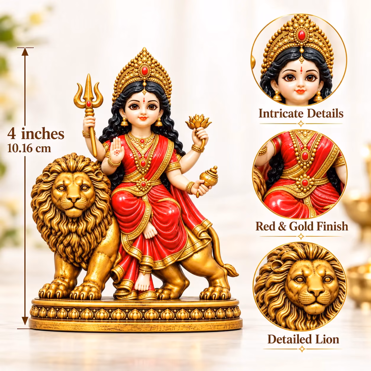 Durga Maa With Lion 4" image 4