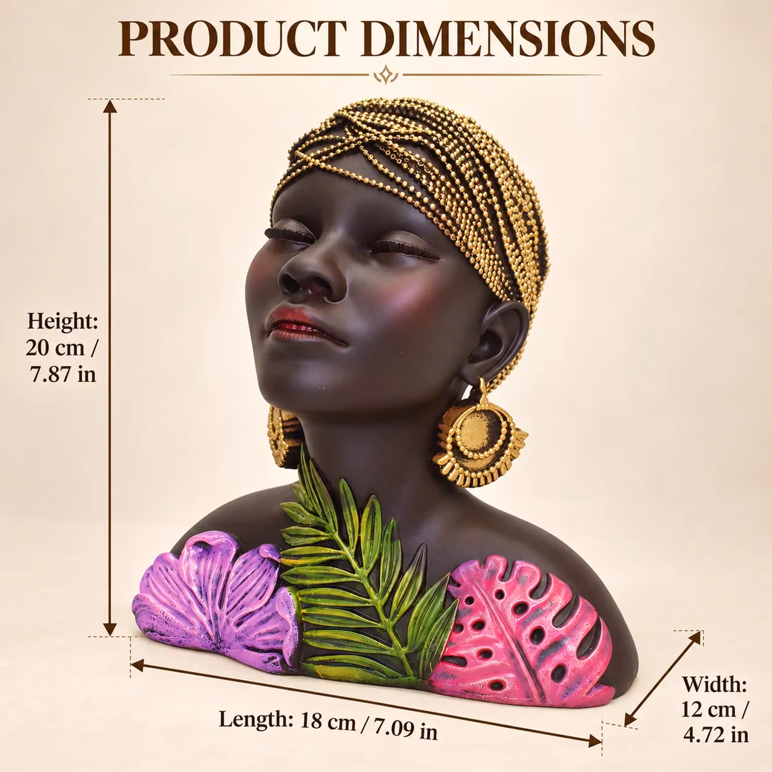 African Lady Bust 20cm image 3