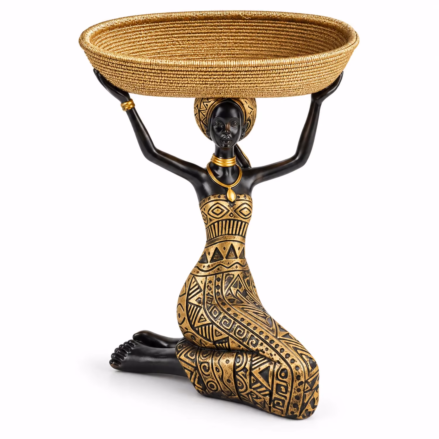 African Lady Basket Tray Organiser image 1