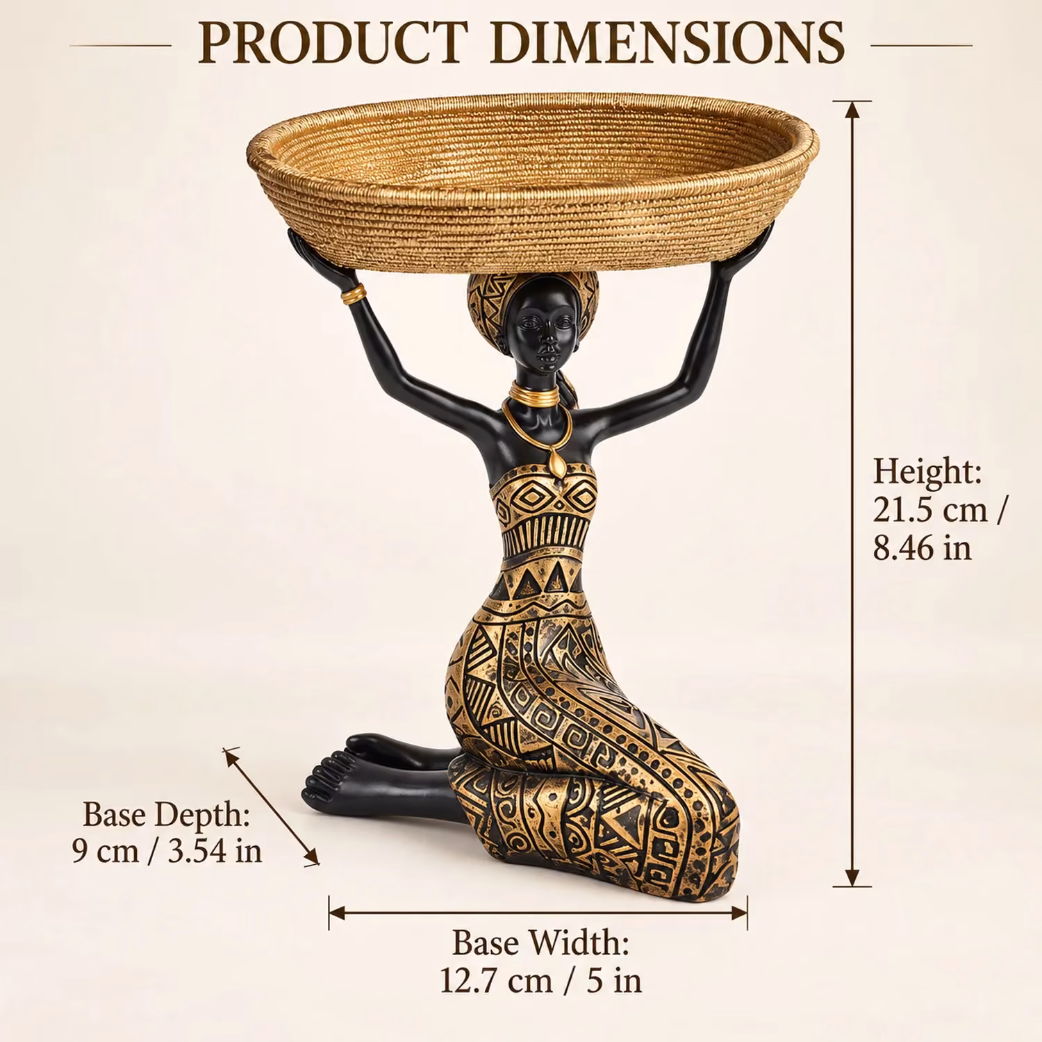 African Lady Basket Tray Organiser image 3