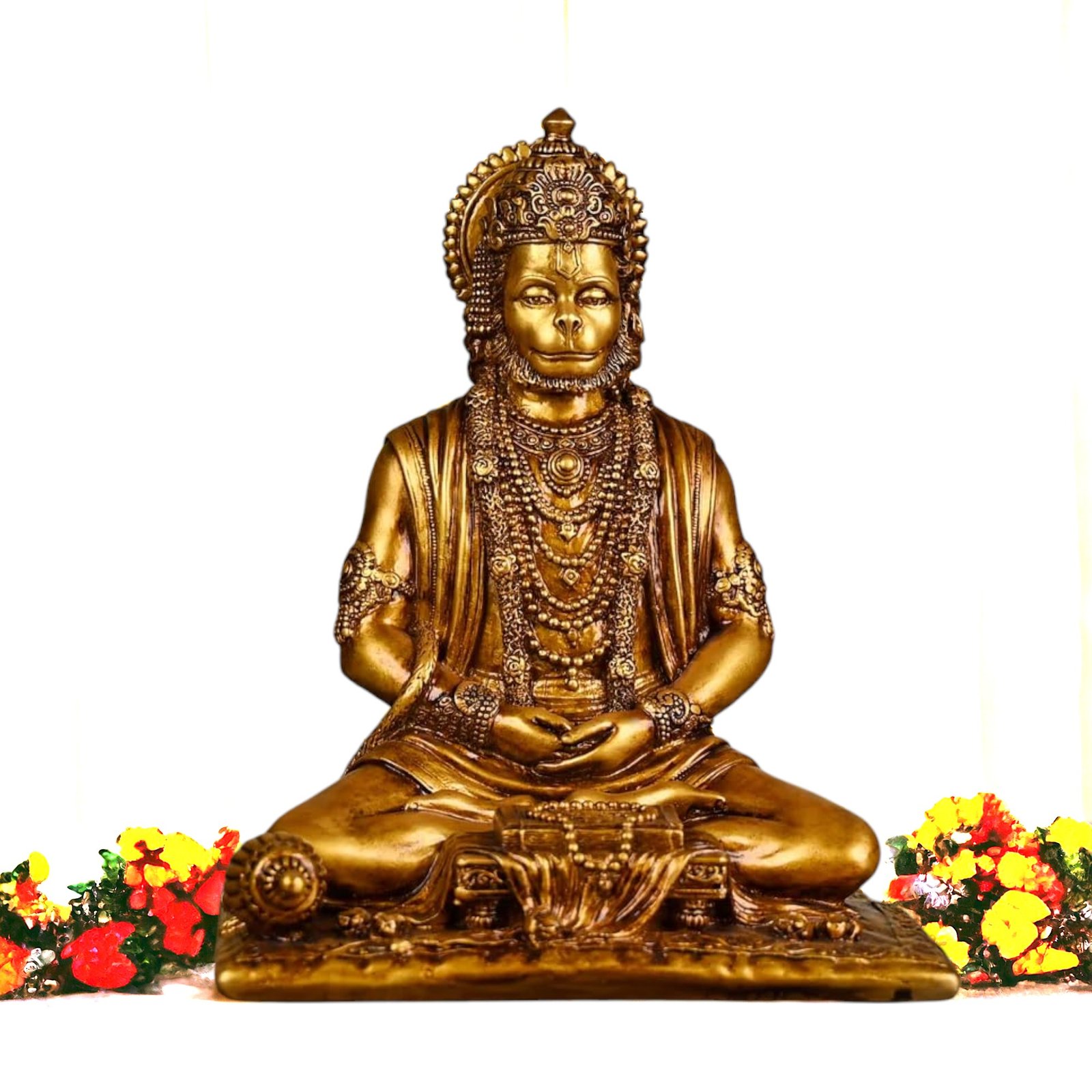 Gold Resin Lord Hanuman Ji Idol (8 Inch)