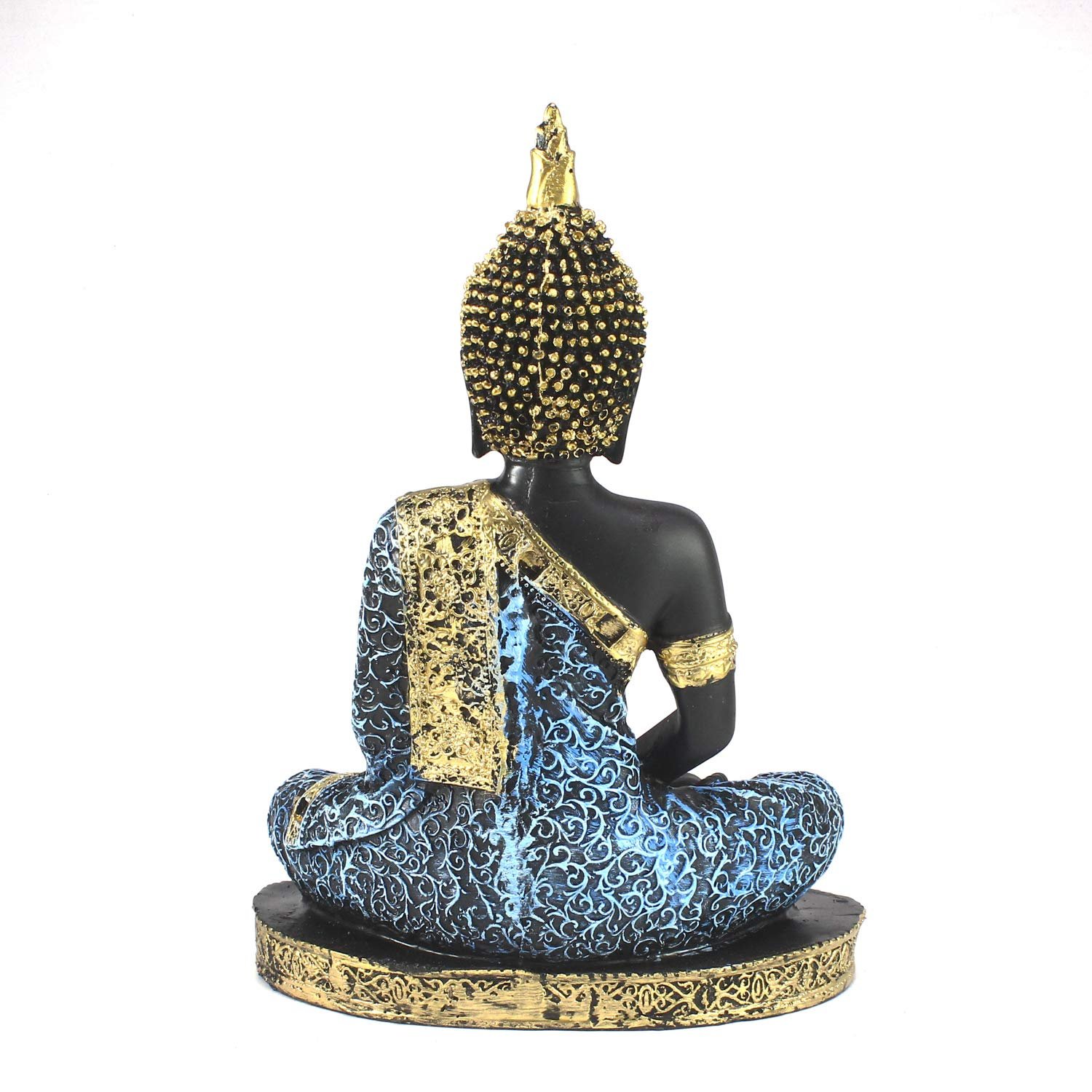 Blue Sitting Buddha Idol (Polyresin, 26 cm)