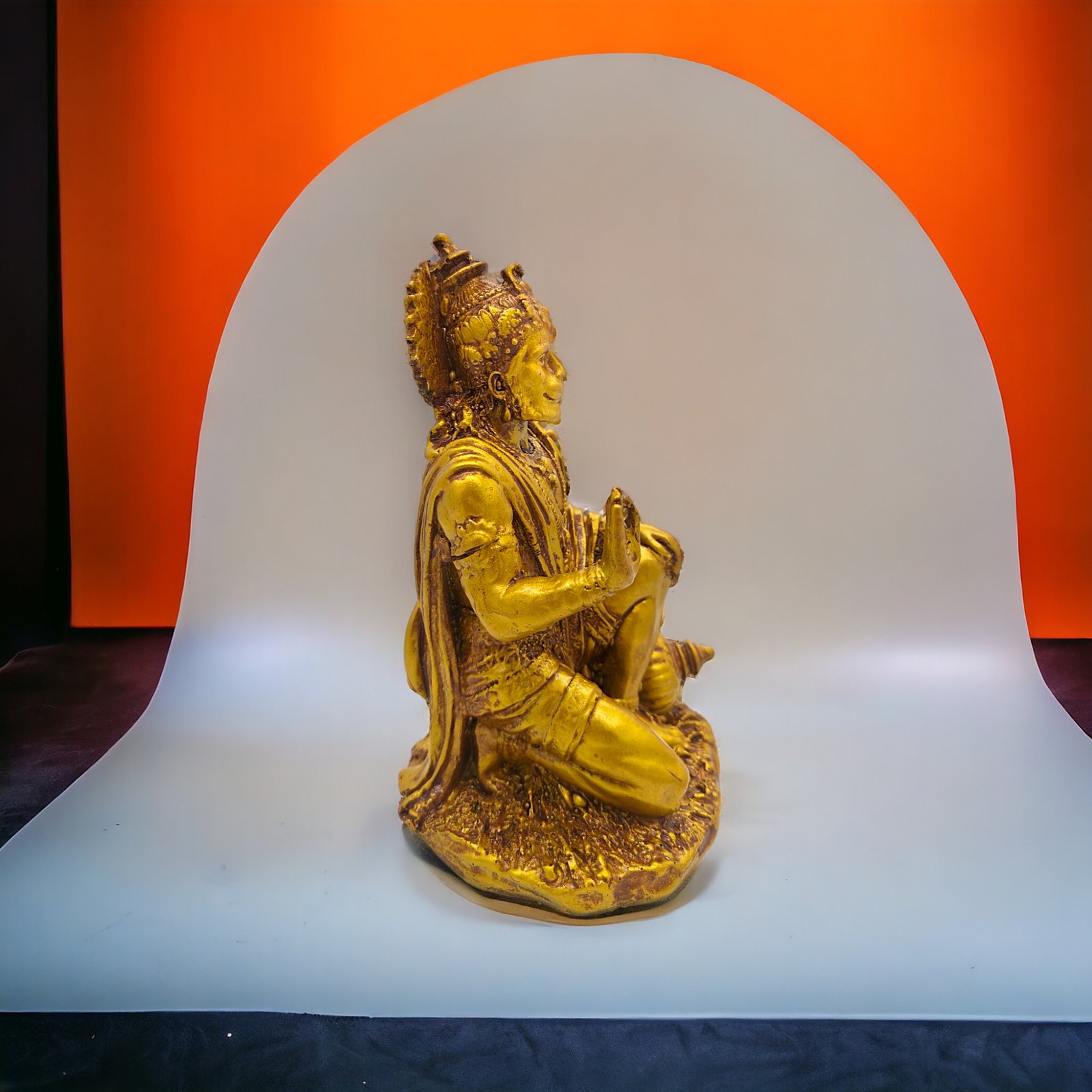 Hanuman Ji Murti Sitting Decorative Showpiece Idol (7 X 4 X 4 Inch)