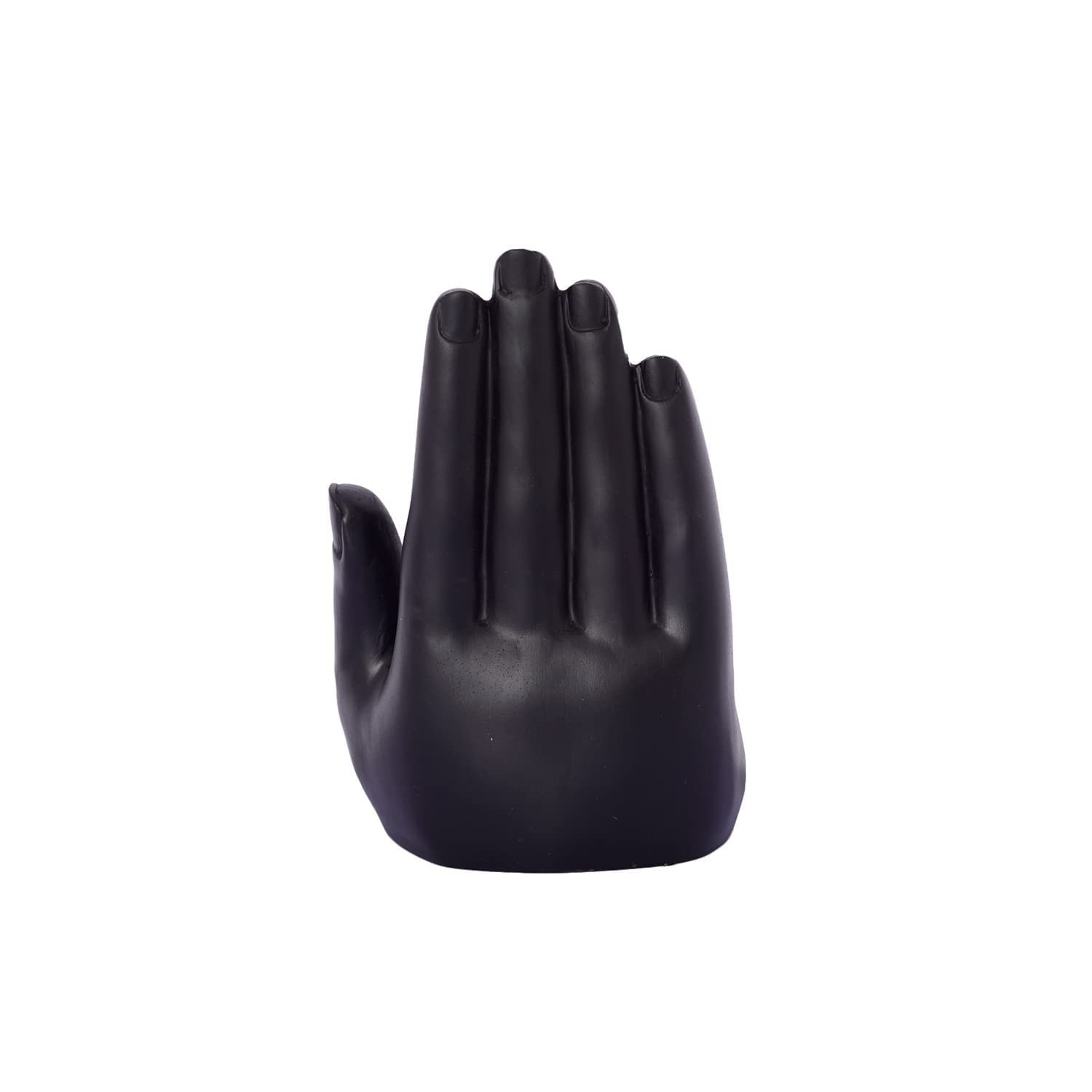 Black & Gold Palm Buddha Statue Polyresin (12.5x7.5x17.5 cm)