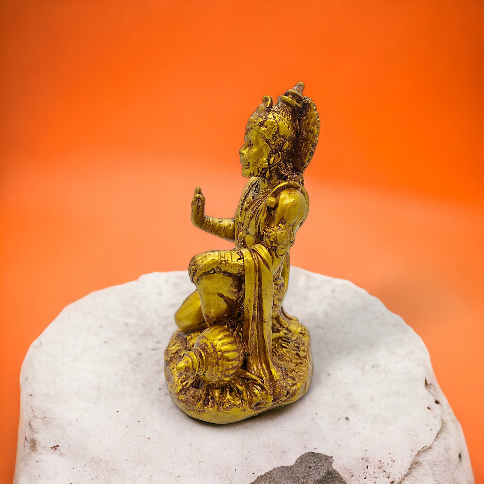 Hanuman Ji Murti Sitting Decorative Showpiece Idol (7 X 4 X 4 Inch)