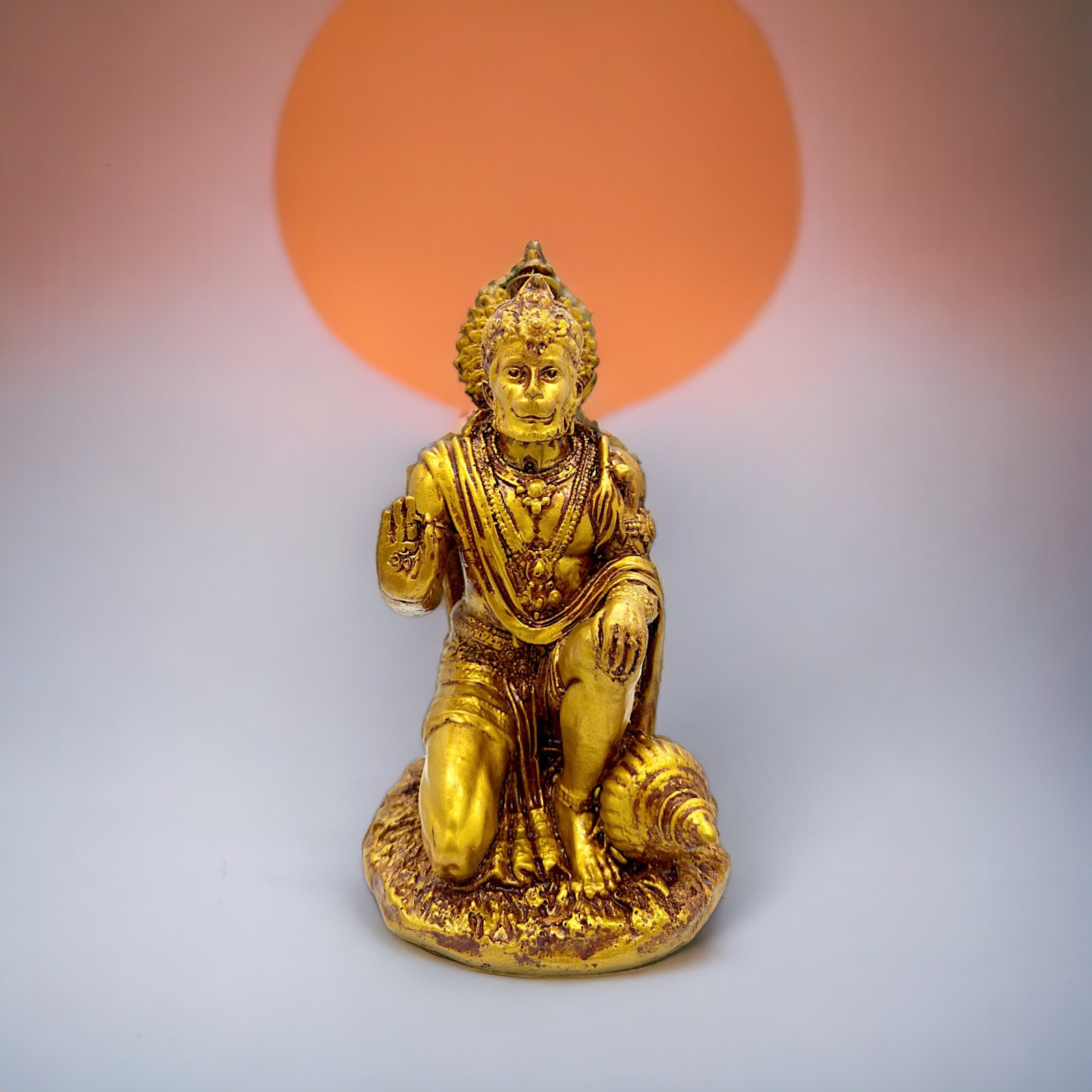 Hanuman Ji Murti Sitting Decorative Showpiece Idol (7 X 4 X 4 Inch)