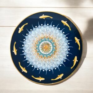 Black Metal Ring Framed Dolphin Acrylic Print (30x30 cm)