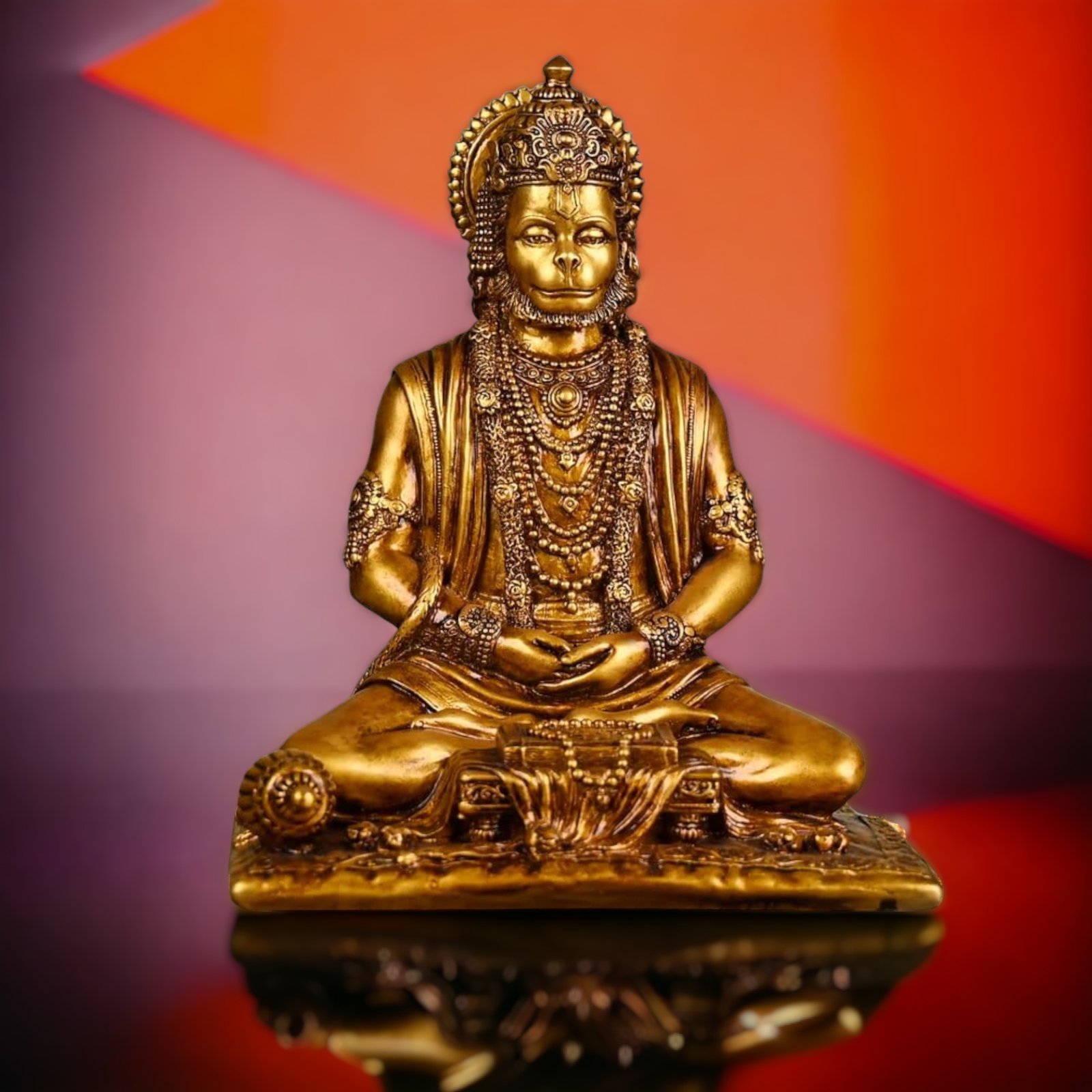 Gold Resin Lord Hanuman Ji Idol (8 Inch)