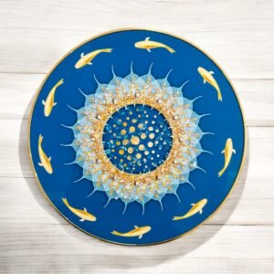 Blue Acrylic Abstract Dolphin Painting (30 X 30 cm)