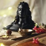 Black Adiyogi Shiv Idol (Resin, 6x4.5x4 Inch)