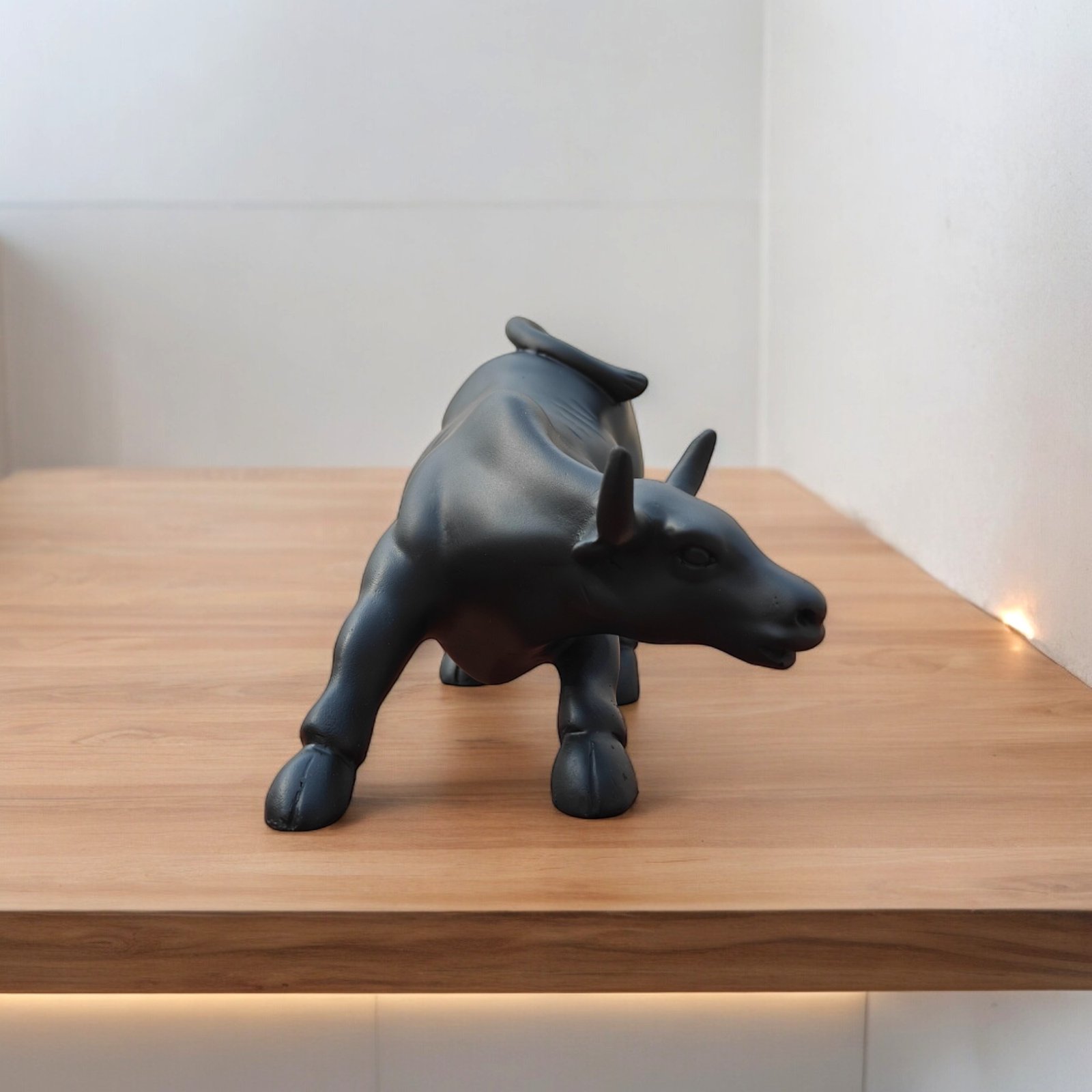 Black Geometric Stock Market Bull Showpiece ( 4 Inch)