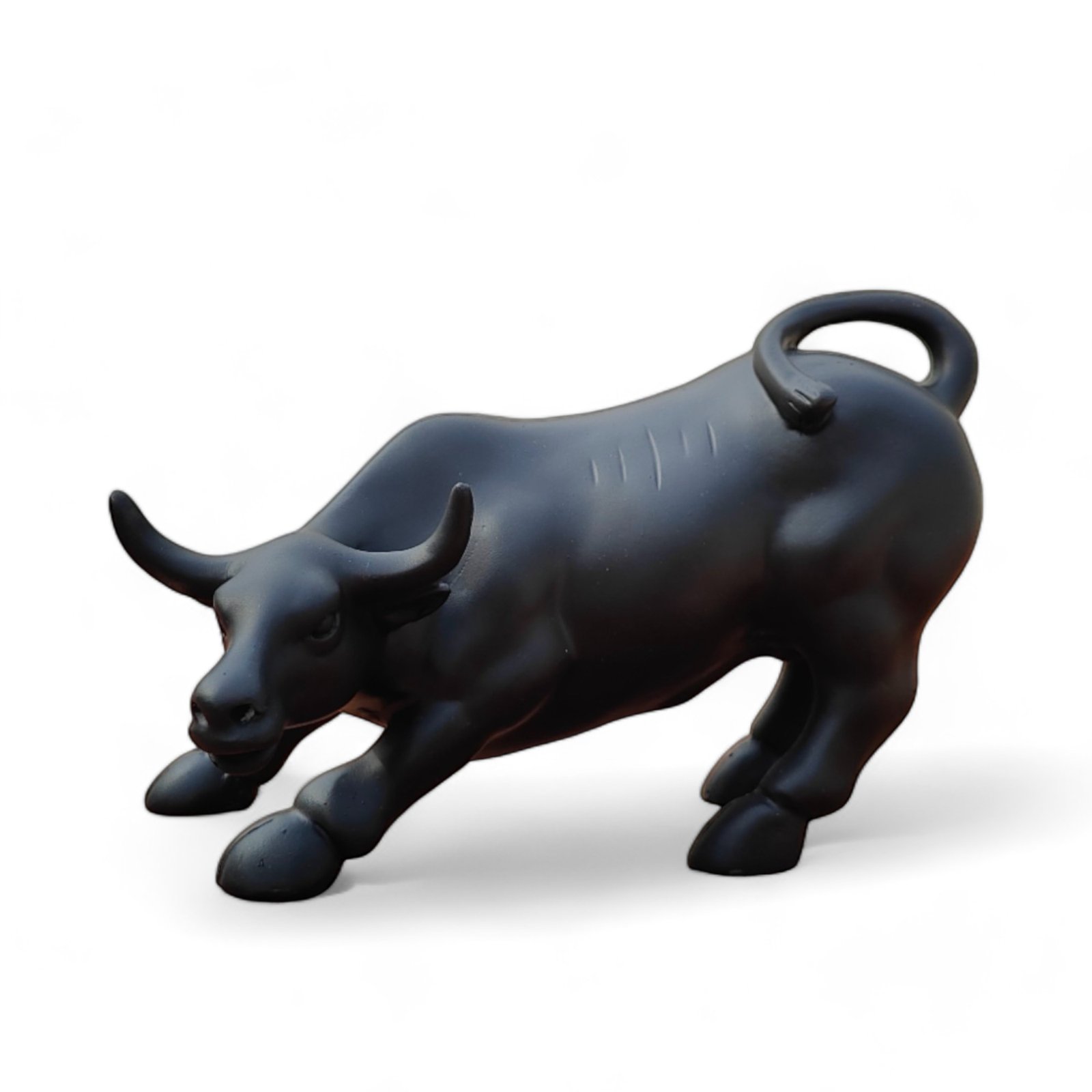 Black Geometric Stock Market Bull Showpiece ( 4 Inch)