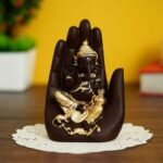 Brown Palm Lord Ganesha Idol polyresin (6x3x4 Inch)