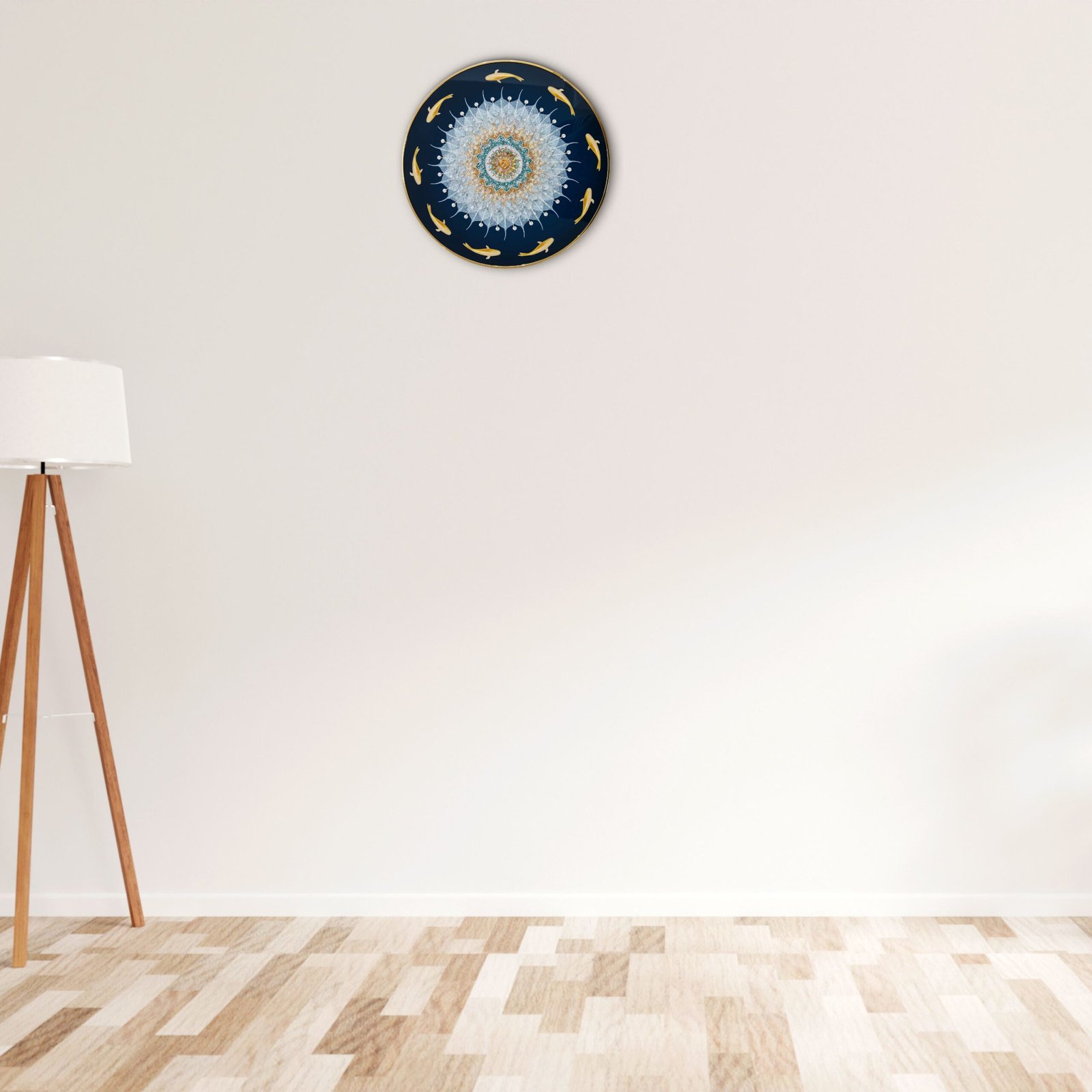 Black Metal Ring Framed Dolphin Acrylic Print (30x30 cm)