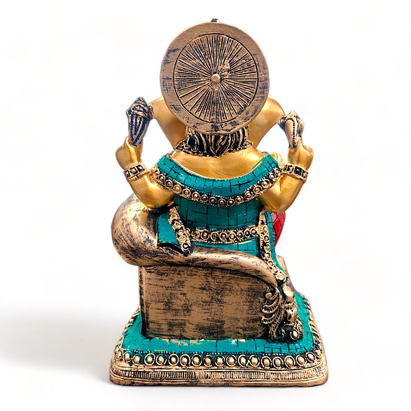 Multicolor Ganesha on Sofa Idol (Resin, 8.5 Inch)