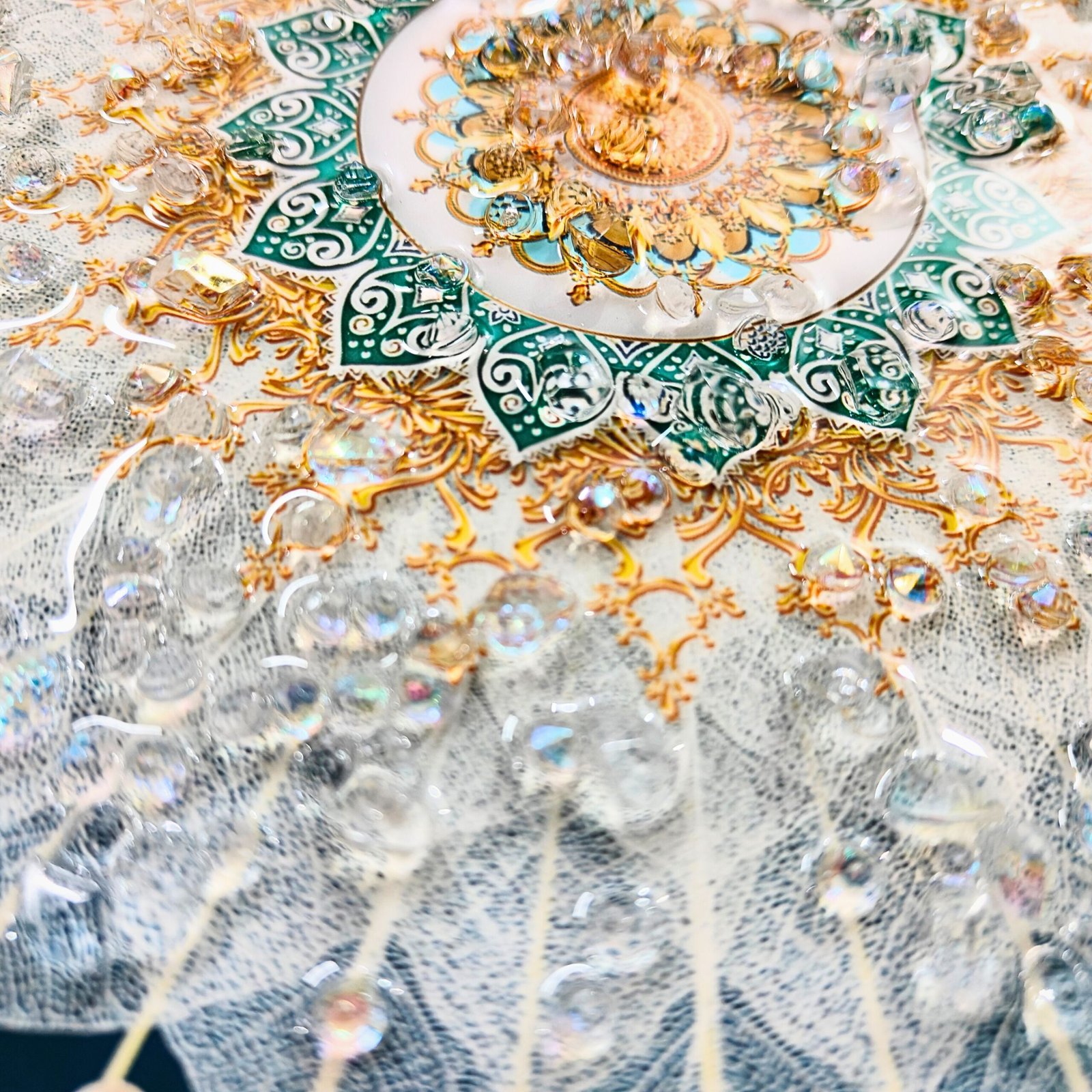 Black Metal Ring Framed Dolphin Acrylic Print (30x30 cm)