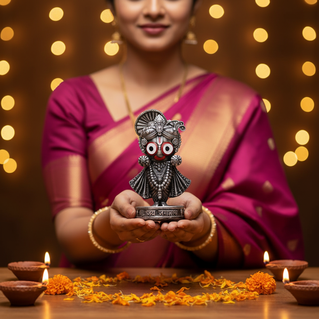 Lord Jagannath Idol 4 Inch (Silver)