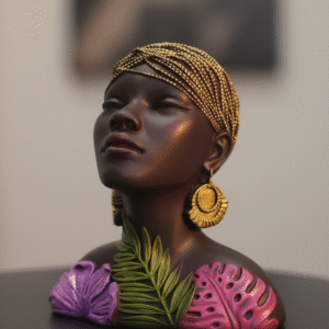 African Lady Bust Statue (20 cm)