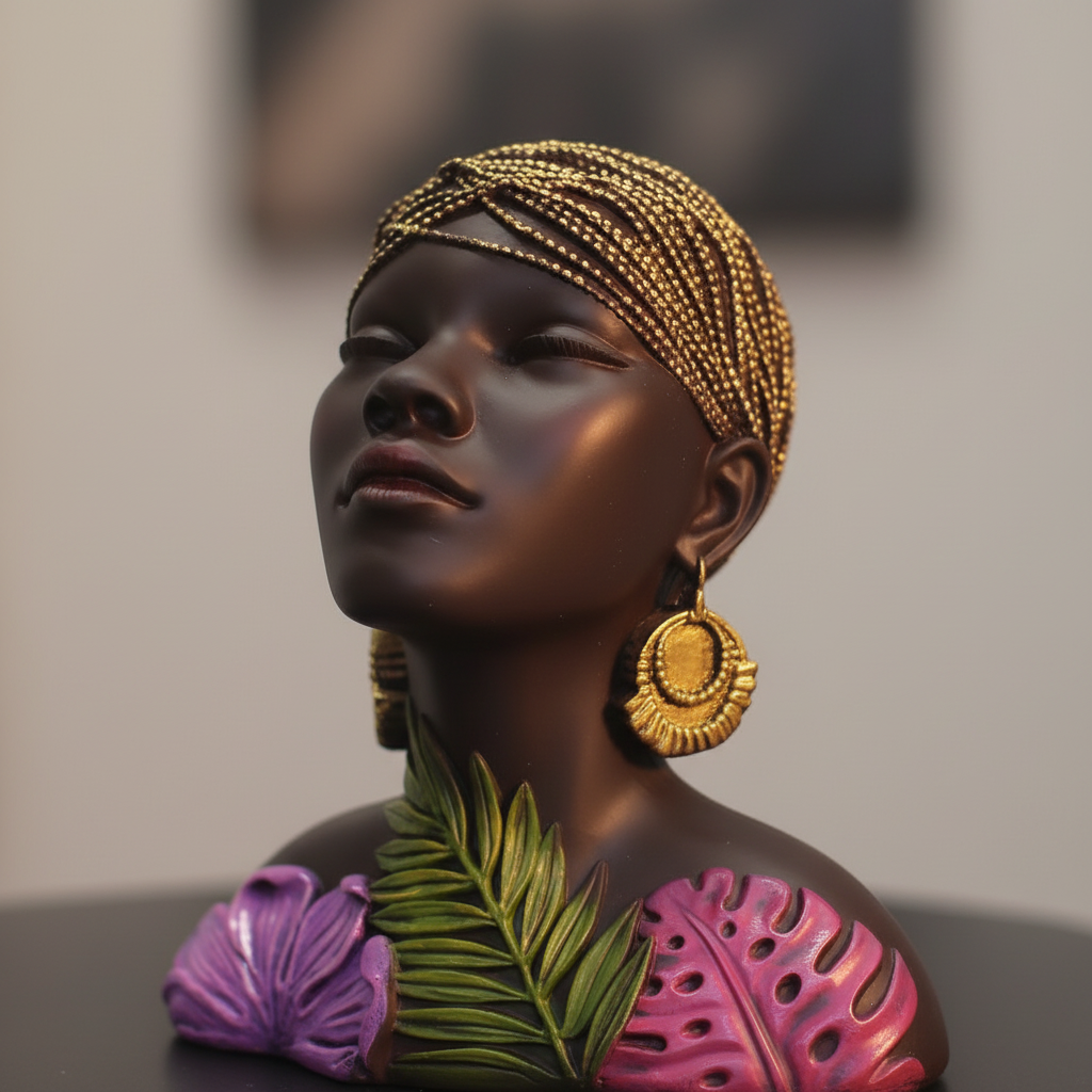 African Lady Bust Statue (20 cm)