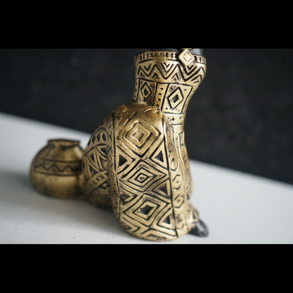 African Lady Showpiece with Utility Basket (9 Inches)