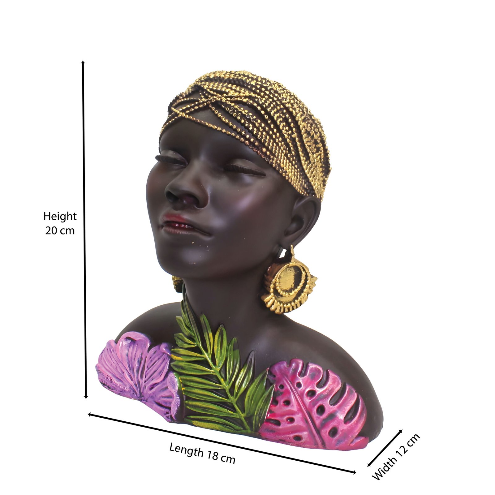 African Lady Bust Statue (20 cm)