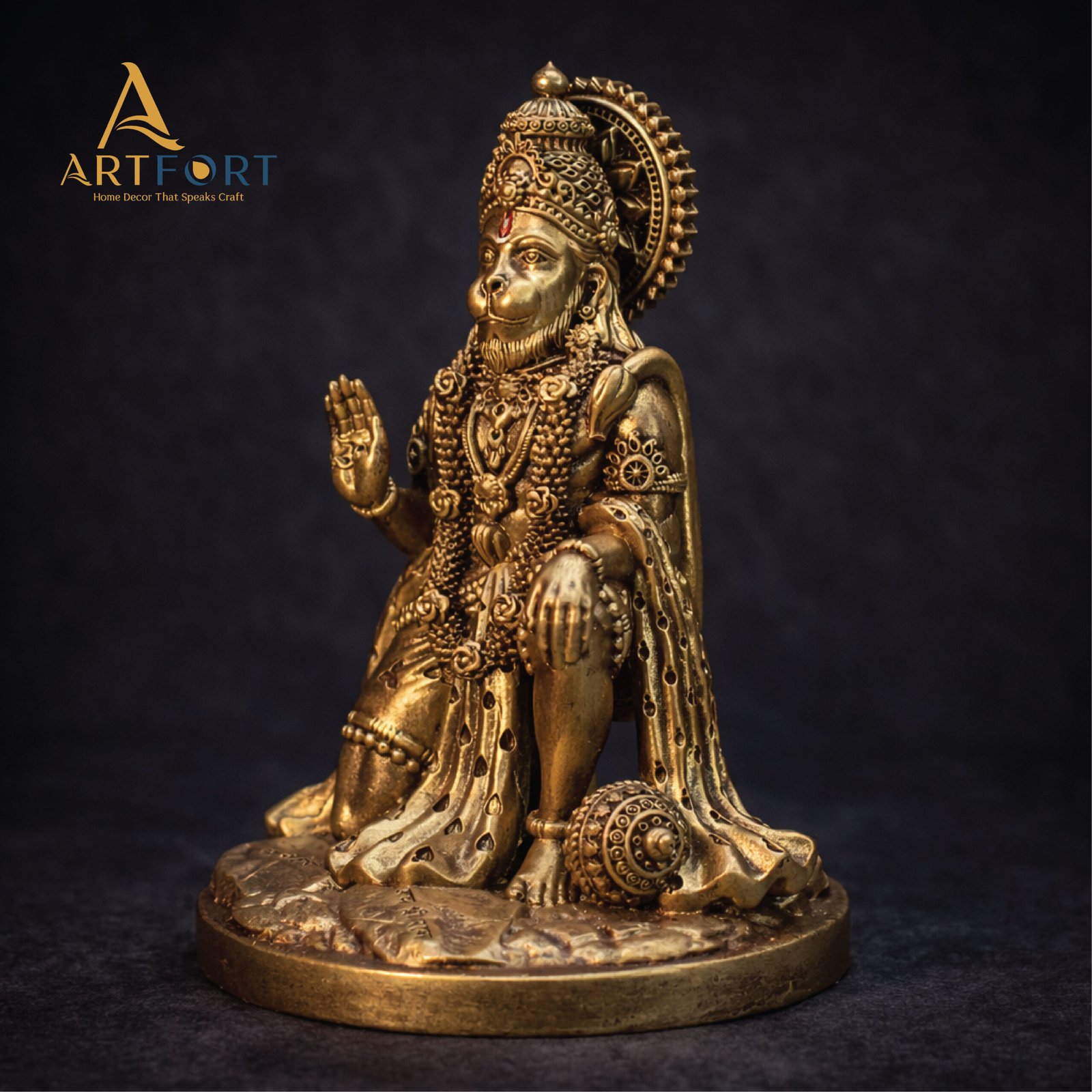 Hanuman Ji Idol 7 Inch (Golden)