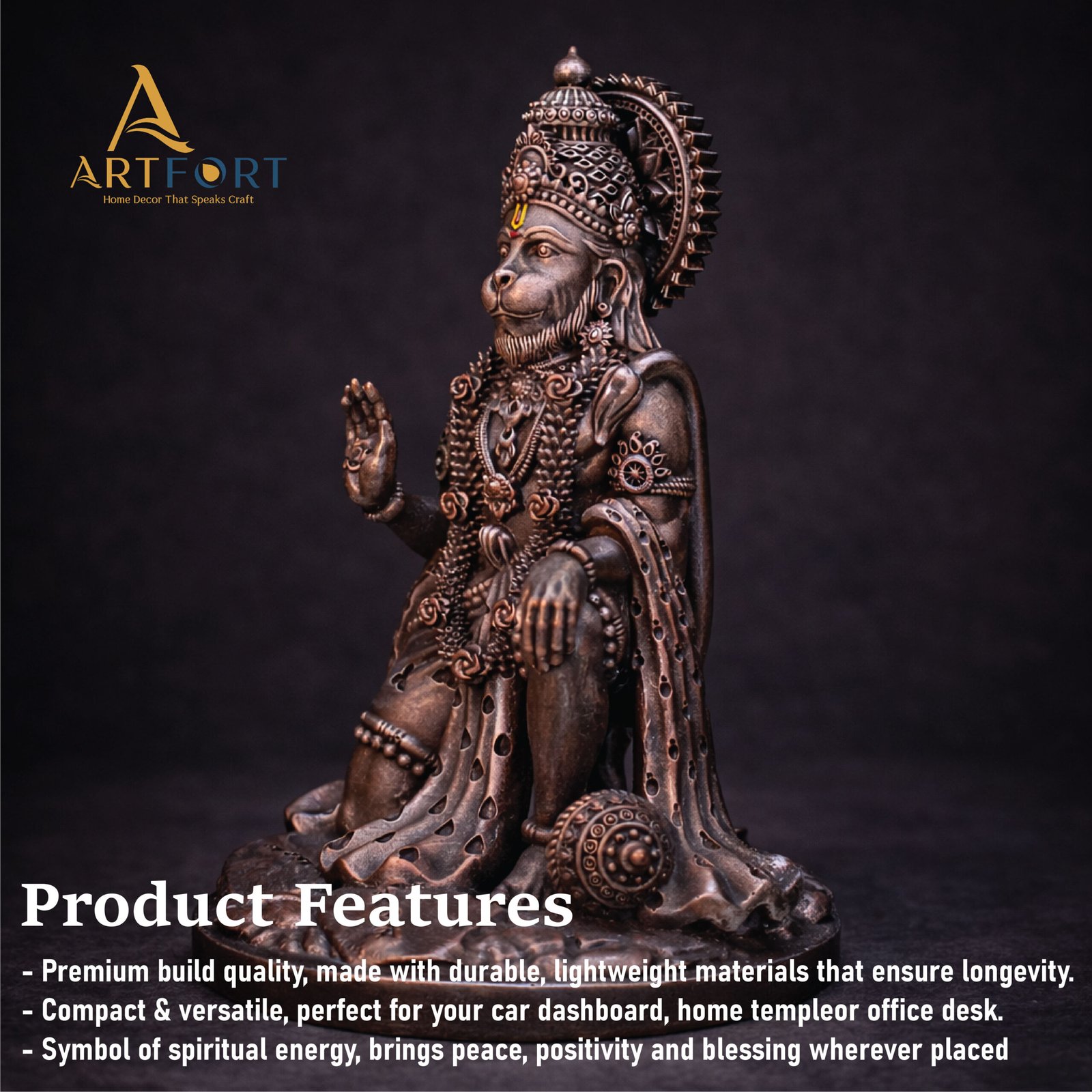 Hanuman Ji Idol 7 Inch (Bronze)