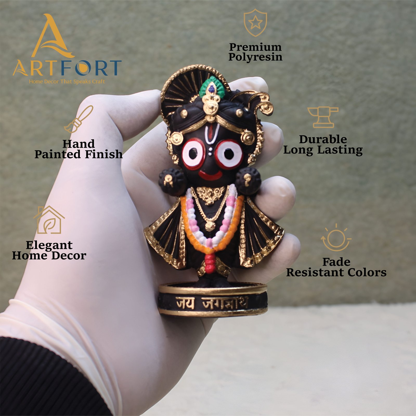 Lord Jagannath Idol 4 Inch (Black)