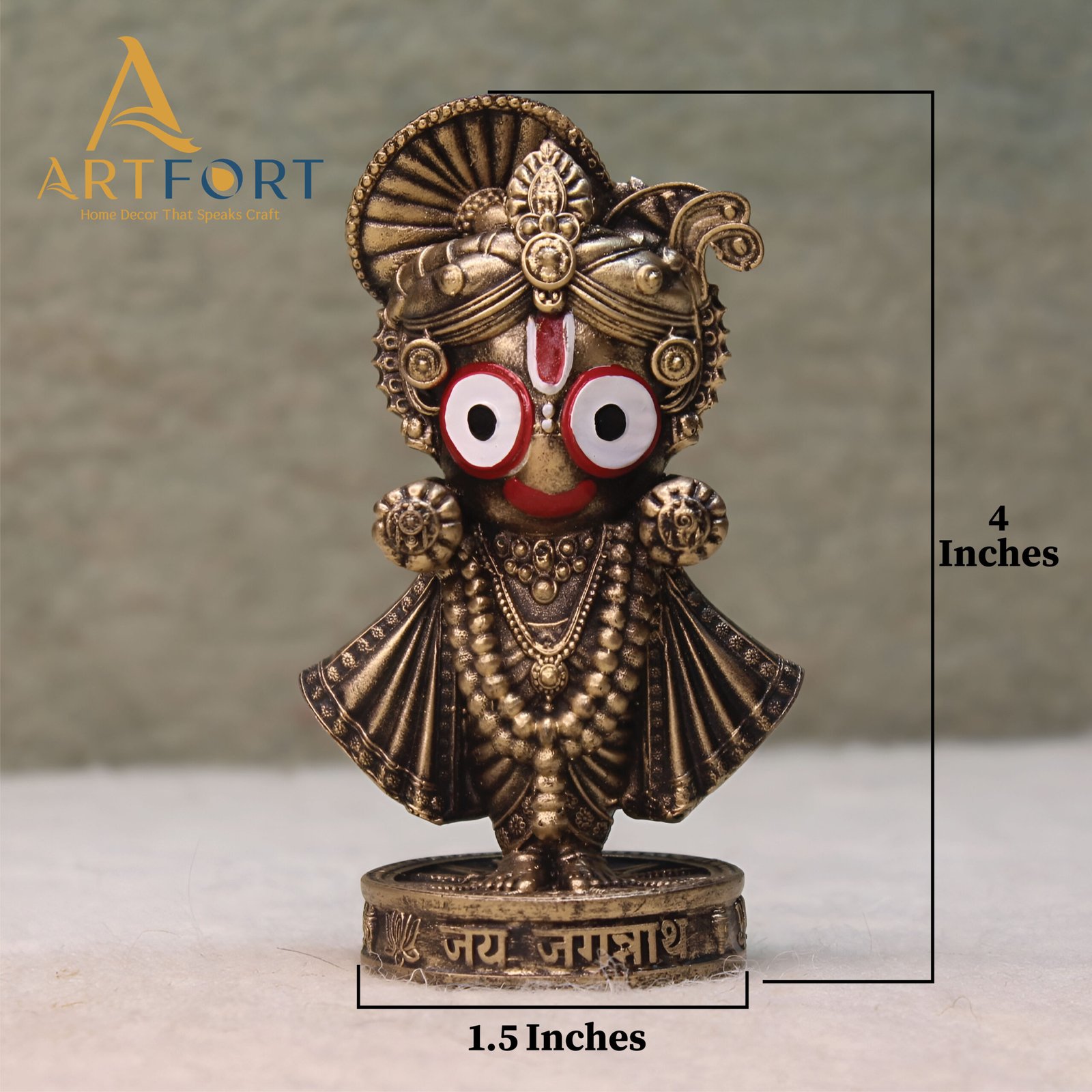 Lord Jagannath Idol 4 Inch (Gold)