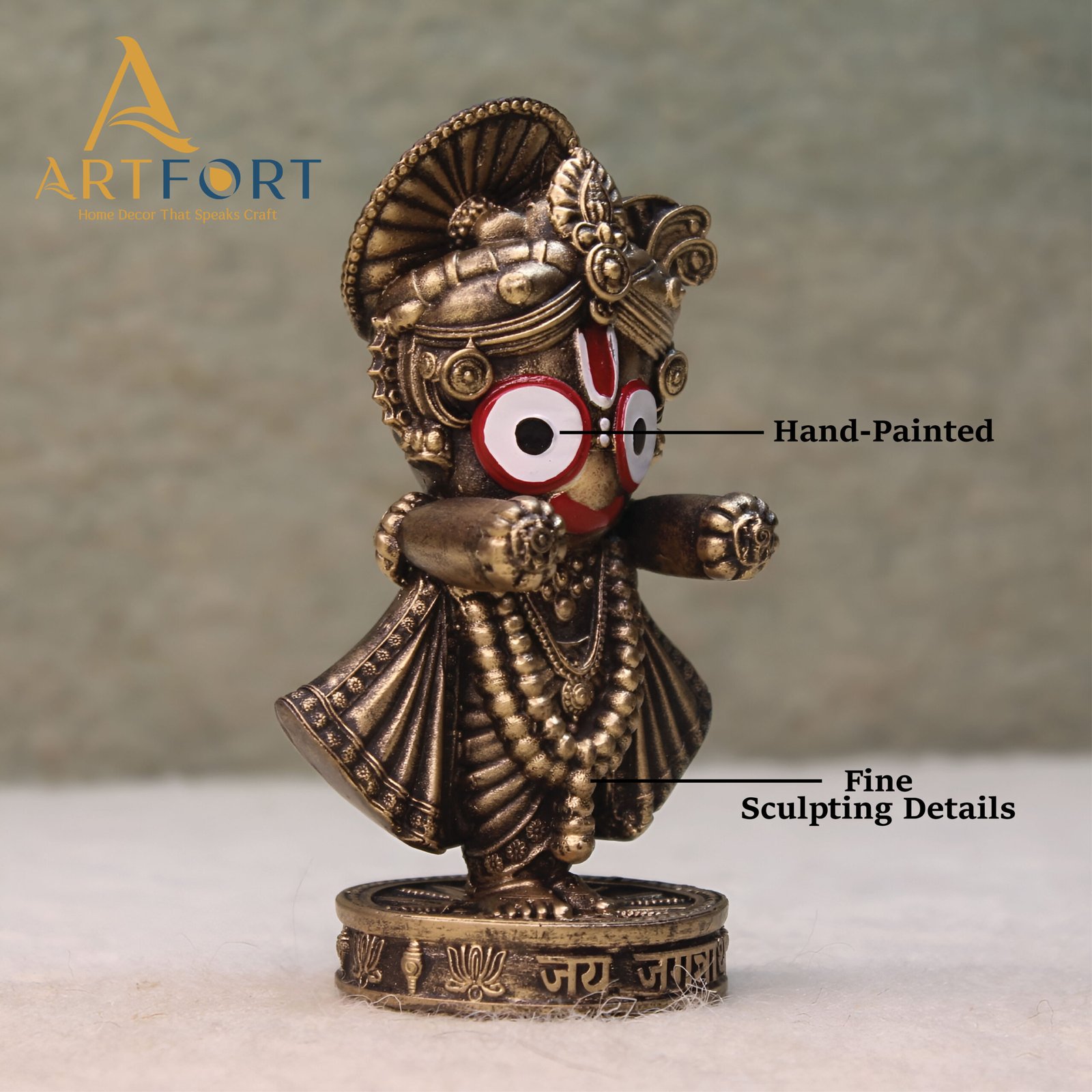 Lord Jagannath Idol 4 Inch (Gold)