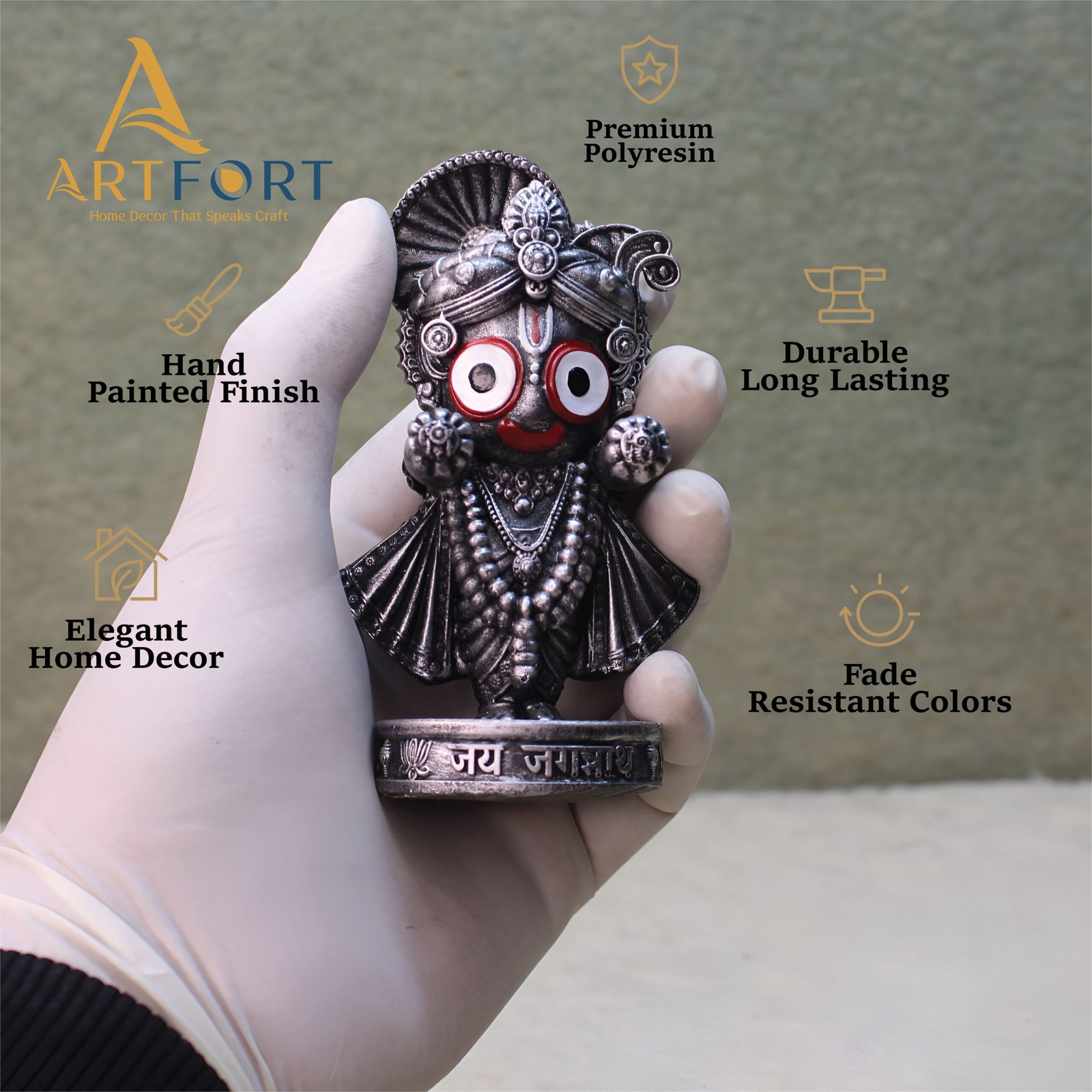 Lord Jagannath Idol 4 Inch (Silver)