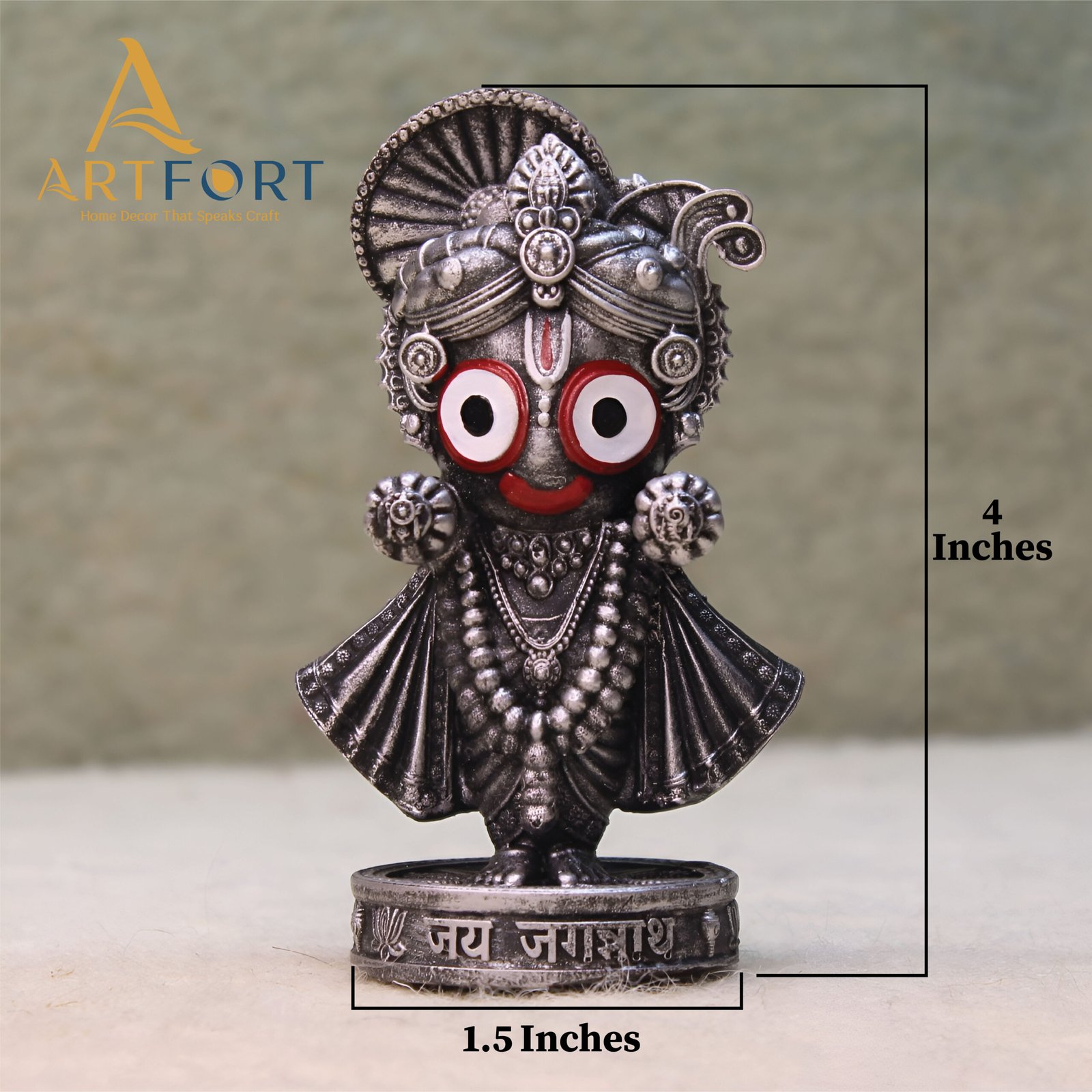 Lord Jagannath Idol 4 Inch (Silver)