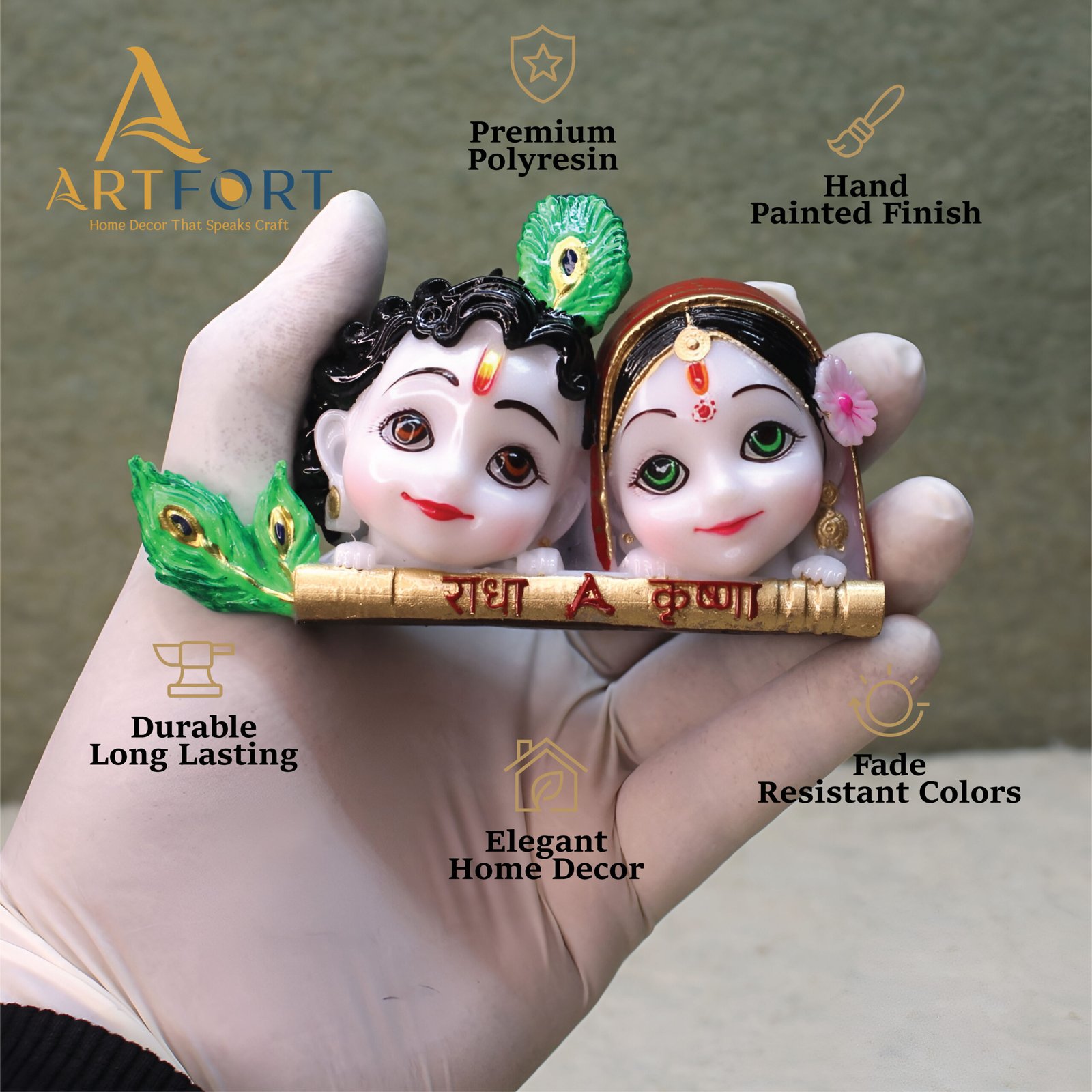 Radha Krishna Idol (4 x 2.5 Inches)