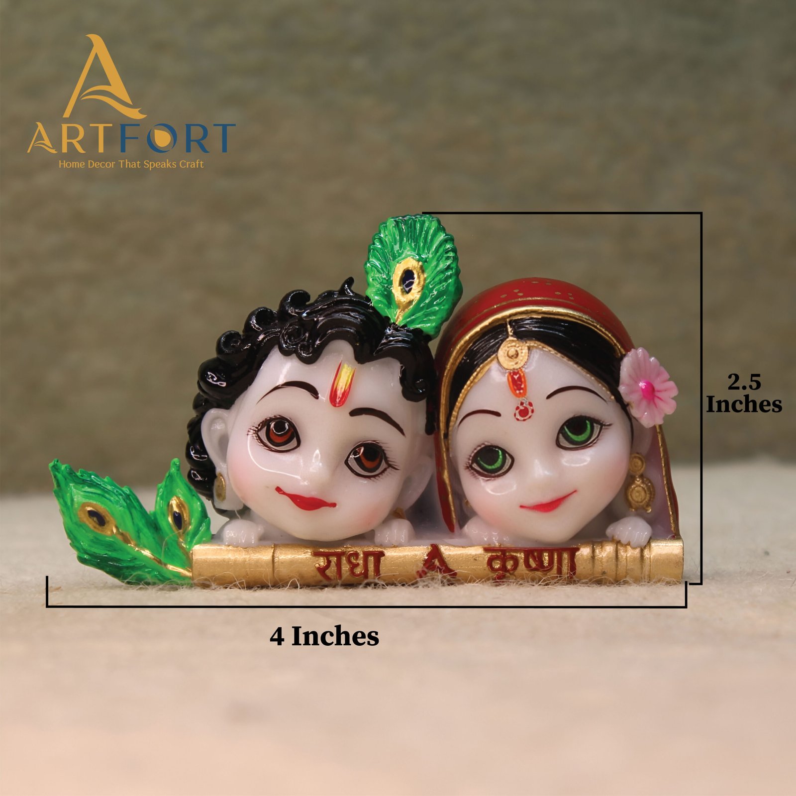 Radha Krishna Idol (4 x 2.5 Inches)
