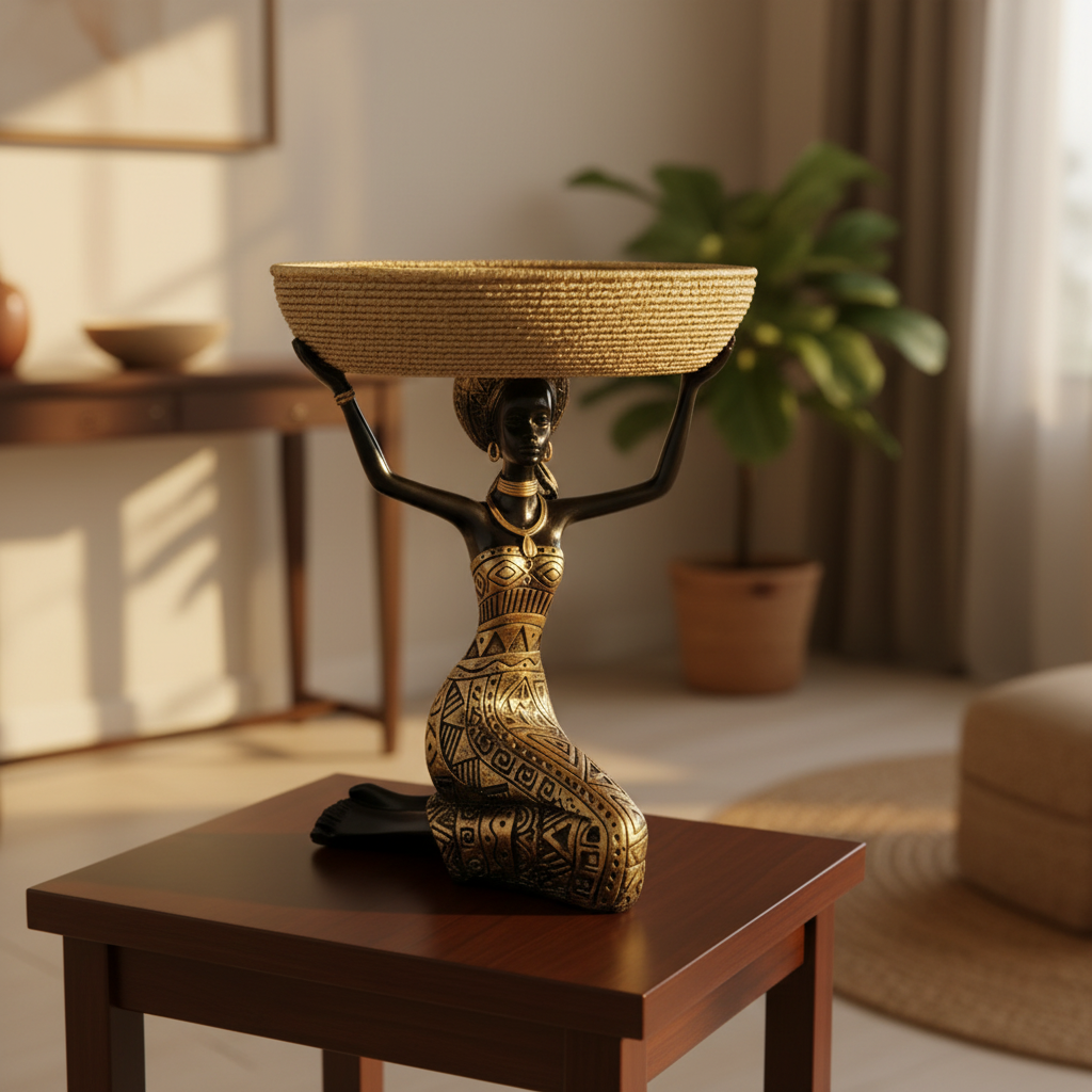 African Lady with Basket (21.5 CM)